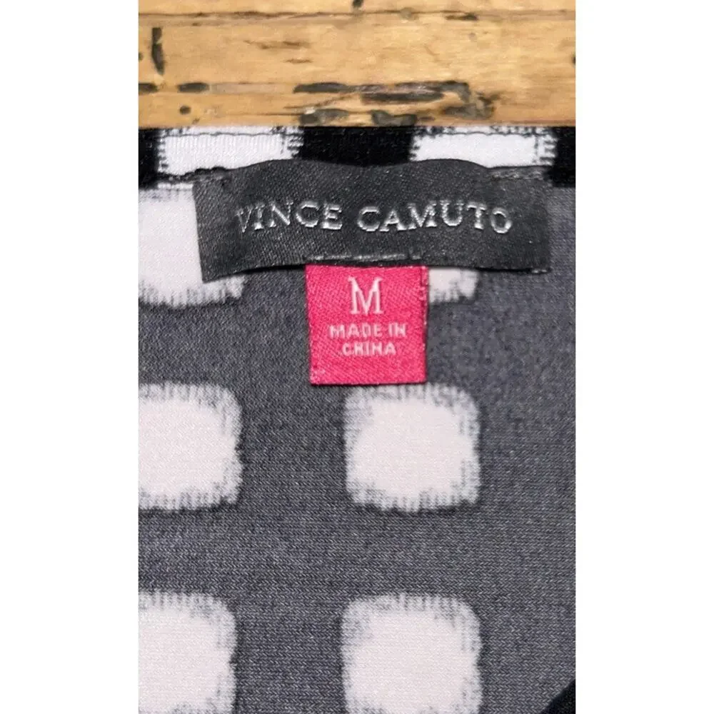 Vince Camuto Women’s Size M Black/ White Faux Wrap 3/4 Sleeve Top NWOT_6